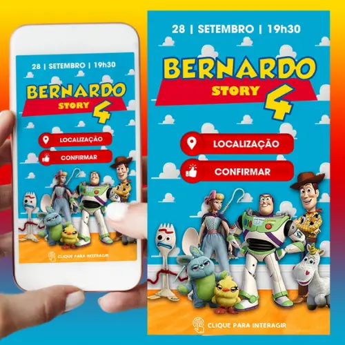Convite Digital Interativo Toy Story