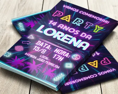 Convite Digital Neon Party