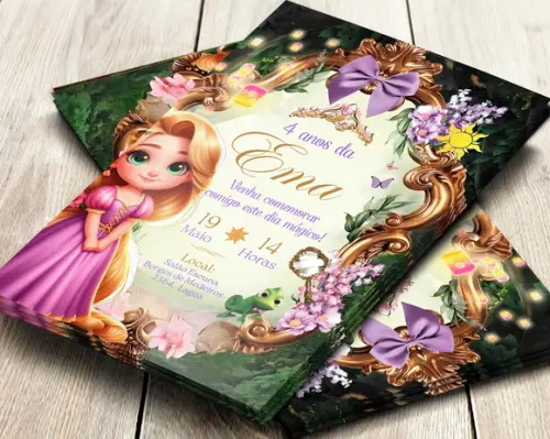 Convite Digital Rapunzel Cute
