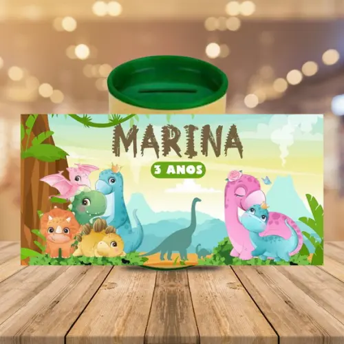 Adesivo para Cofrinho Dino Baby