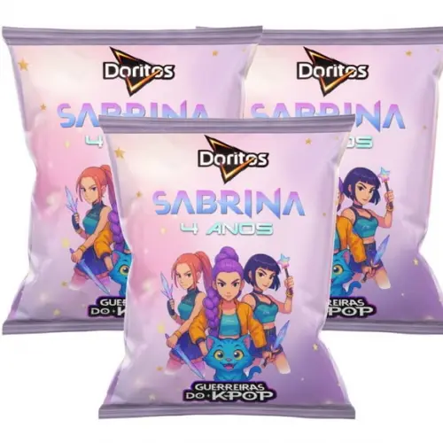 Embalagem para Salgadinho Guerreiras do Kpop