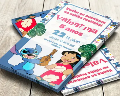 Convite Impresso Lilo e Stitch