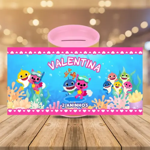 Adesivo para Cofrinho Baby Shark
