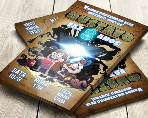 Convite Digital Gravity Falls
