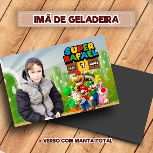 Imã de Geladeira Personalizado Super Mario