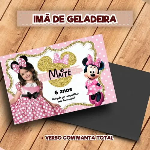 Imã de Geladeira Minnie Rosa