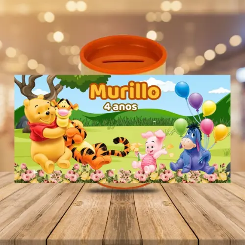 Adesivo para Cofrinho Ursinho Pooh