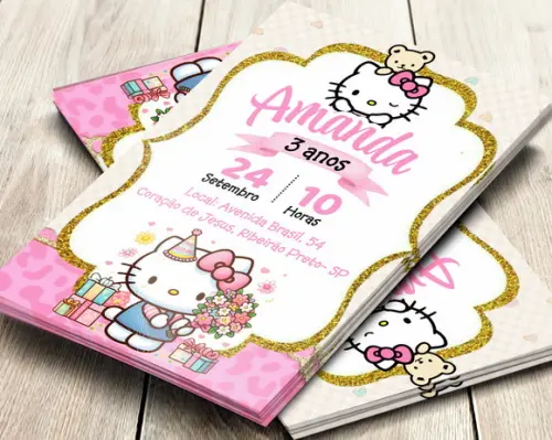 Convite Digital Hello Kitty