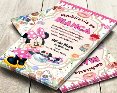 Convite Digital Minnie Confeiteira