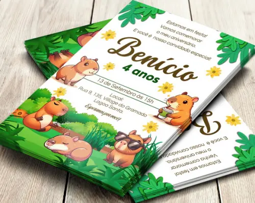 Convite Impresso Capivara