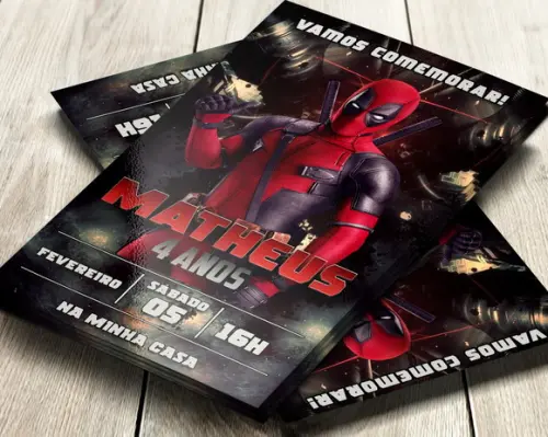 Convite Impresso Deadpool