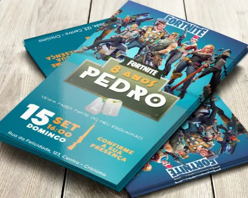 Convite Impresso Fortnite