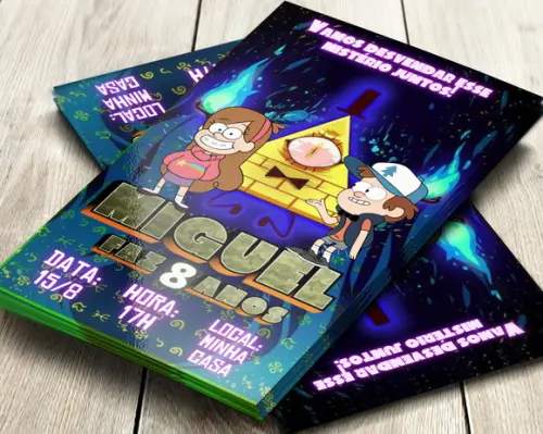 Convite Digital Gravity Falls