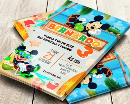 Convite Digital Mickey Praia