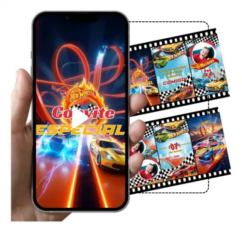 Convite Animado Hot Wheels