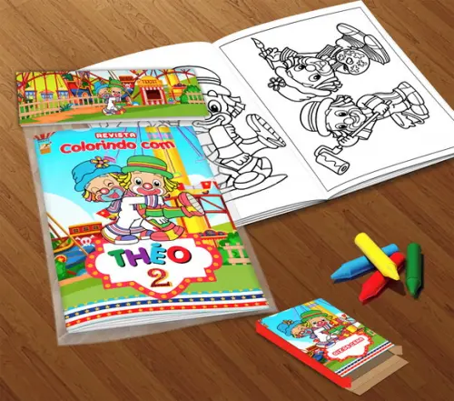 Kit Colorir Patati Patatá (livrinho + Giz de Cera)