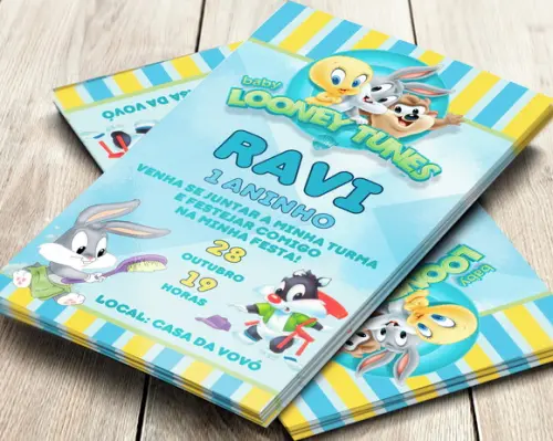 Convite Impresso Looney Tunes