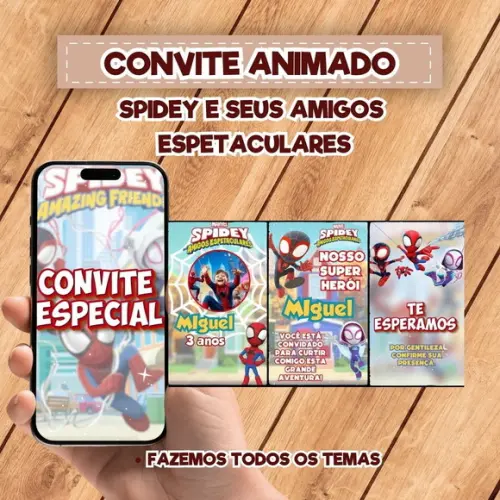 Convite Animado Spidey e Seus Amigos Espetaculares