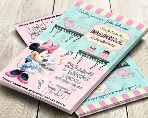 Convite Digital Minnie Confeiteira