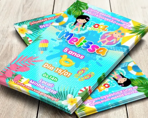 Convite Impresso Pool Party
