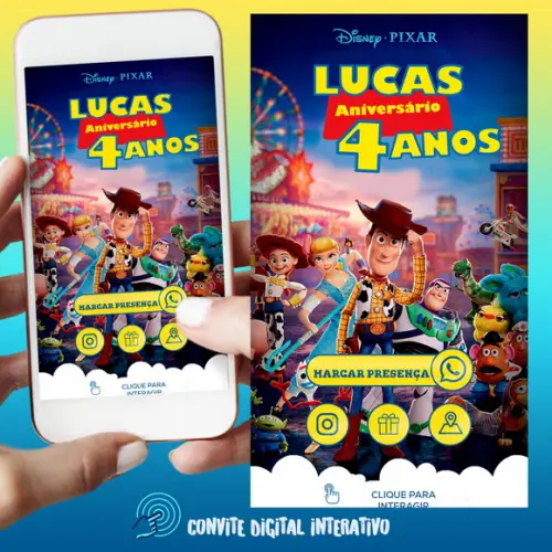 Convite Digital Interativo Toy Story
