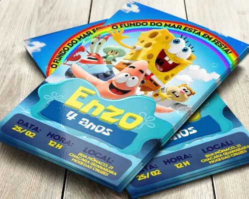 Convite Impresso Bob Esponja