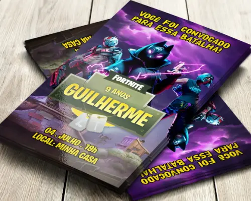Convite Impresso Fortnite
