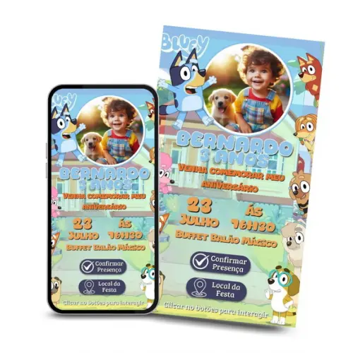 Convite Digital Interativo Bluey