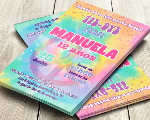 Convite Digital Tie Dye