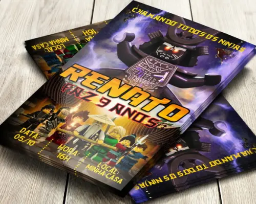 Convite Impresso Ninjago