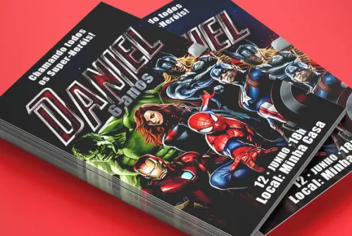 Convite Digital Vingadores