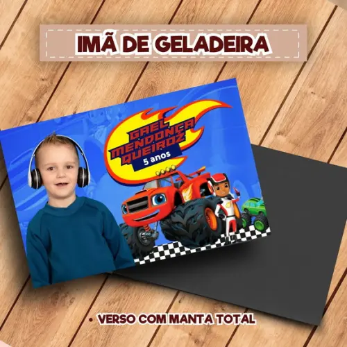 Imã de Geladeira Personalizado Blaze And The Monster Machine