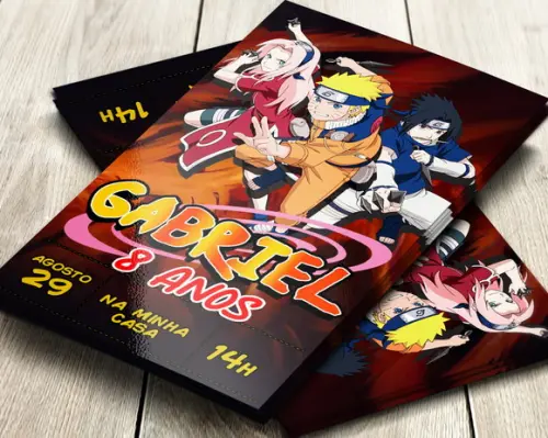 Convite Impresso Naruto