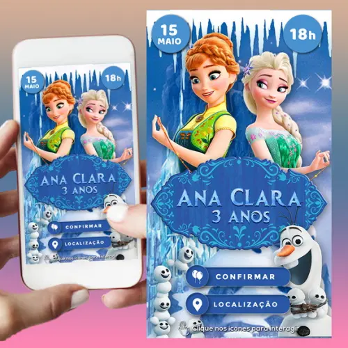 Convite Digital Interativo Frozen