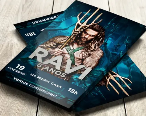 Convite Impresso Aquaman