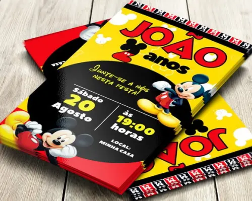 Convite Impresso Mickey