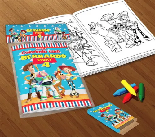Kit Colorir Toy Story (livrinho + Giz de Cera)