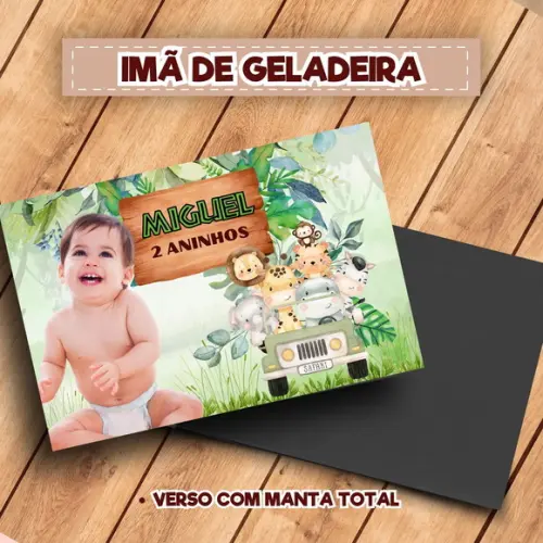 Imã de Geladeira Personalizado Safari Baby