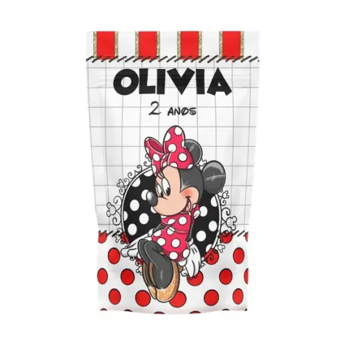 Saco Zip Lock Minnie Vermelha