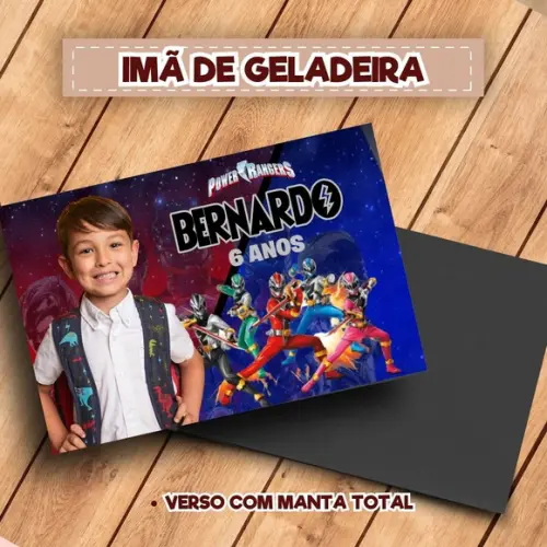 Imã de Geladeira Personalizado Power Rangers
