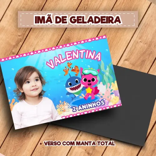 Imã de Geladeira Personalizado Baby Shark