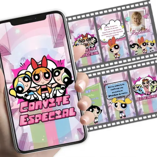 Convite Animado Meninas Super Poderosas