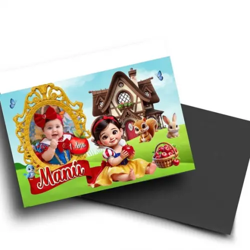 Imã de Geladeira Branca de Neve Baby