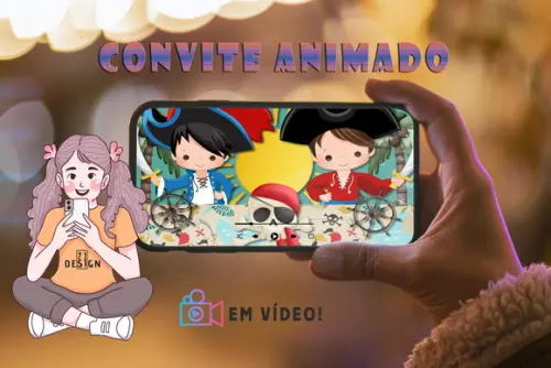 Convite De Aniversário Animado- Pirata