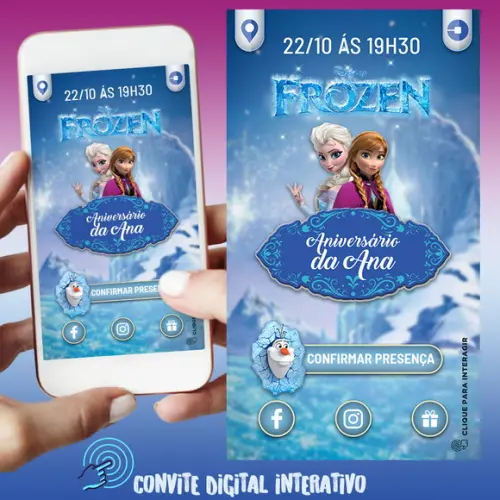 Convite Digital Interativo Frozen