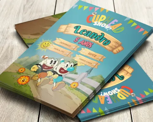 Convite Impresso Cuphead