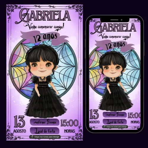 Convite Digital Interativo Wandinha