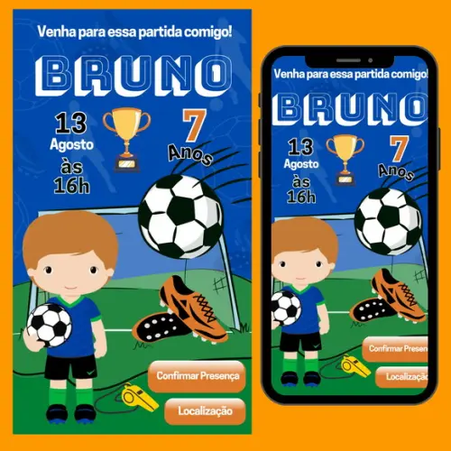 Convite Digital Interativo Futebol
