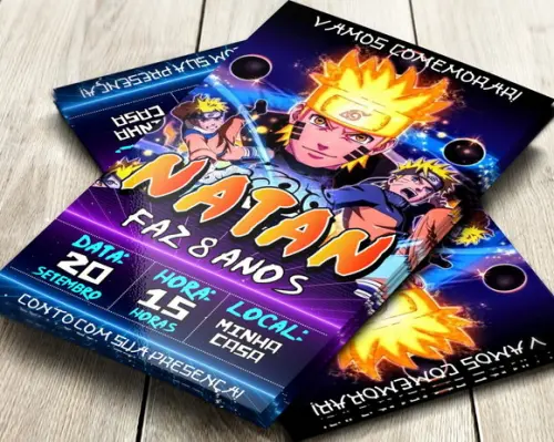 Convite Impresso Naruto