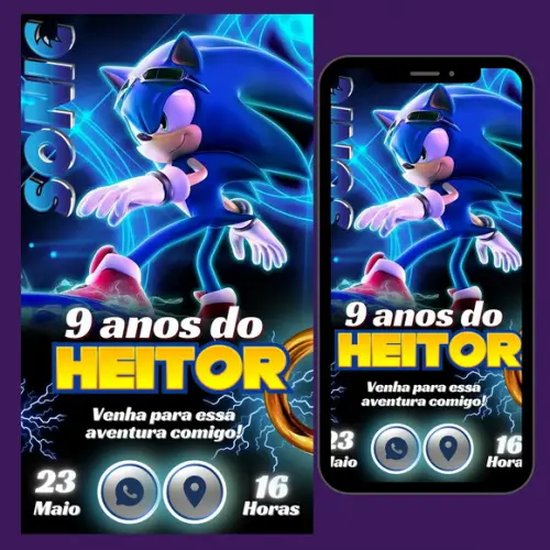 Convite Digital Interativo Sonic